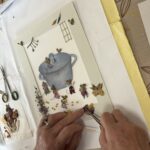 押し花作成風景