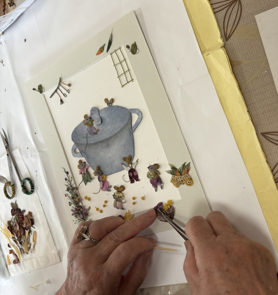 押し花作成風景